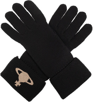 Vivienne Westwood Handschoenen met logo Vivienne Westwood , Black , Dames - L/Xl