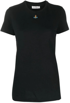 Vivienne Westwood Orb Logo Katoenen T-Shirt Vivienne Westwood , Black , Dames - XL