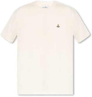 Vivienne Westwood T-shirt met logo Vivienne Westwood , Beige , Heren - Xl,L,3Xl
