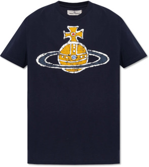Vivienne Westwood T-shirt met logo Vivienne Westwood , Blue , Heren - L,M