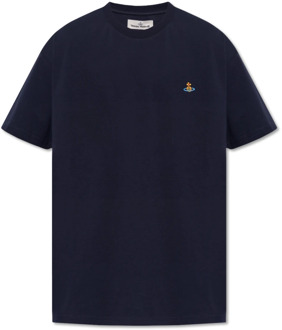 Vivienne Westwood T-shirt met logo Vivienne Westwood , Blue , Heren - S,3Xl