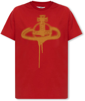 Vivienne Westwood T-shirt met logo Vivienne Westwood , Red , Dames - S,Xs