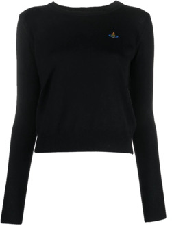 Vivienne Westwood Zwart geborduurde trui met logo Vivienne Westwood , Black , Dames - M,S