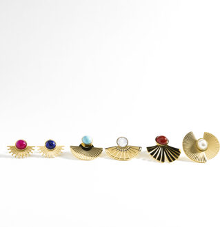 Viwing 18k gouden oorbellen Blauw