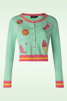Vixen Candy Patch cardigan in mint Groen/Multicolour