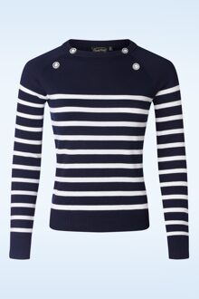 Vixen Nautical Stripe sweater in marineblauw