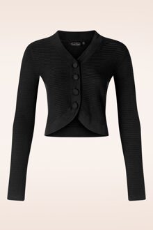 Vixen Textured Knit Crop cardigan in zwart