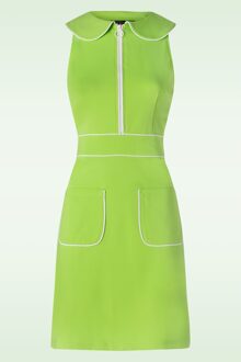 Vixen Zip Front Collared Sleeveless jurk in groen