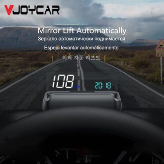 Vjoycar Spiegel Head Up Display MX10 Auto Hud OBD2 Snelheid Projector Boordcomputer Digitale Security Alarm Rpm Koelvloeistof spanning