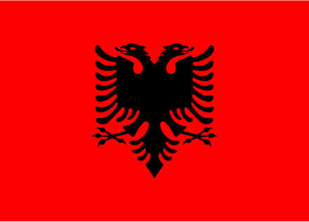Vlag Albanie 90 x 150 cm feestartikelen - Albanie landen thema supporter/fan decoratie artikelen