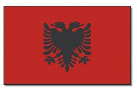 Vlag Albanie 90 x 150 cm feestartikelen - Albanie landen thema supporter/fan decoratie artikelen