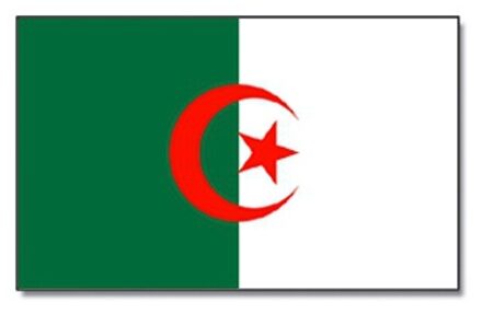 Vlag Algerije - groen/wit/rood - polyester - 90x150 cm - landen vlag Multi