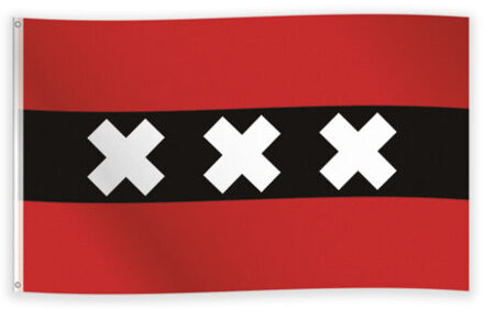 Vlag Amsterdam (150x90cm) Multikleur - Print