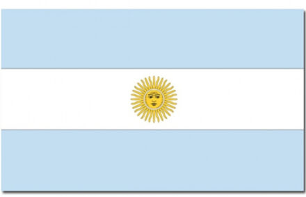 Vlag Argentinie - 90 x 150 cm - feestartikelen - Landen thema - supporter - decoratie - met ringen