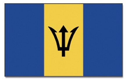 Vlag Barbados - blauw/geel/zwart - polyester - 90x150 cm - landen vlag Multi