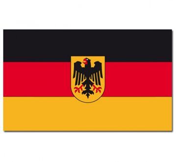 Vlag Duitsland met wapen 90 x 150 cm feestartikelen