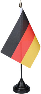 Vlag Duitsland tafelvlaggetjes - 1x stuks - 10 x 15 cm vlag - met zwarte standaard