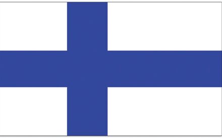 Vlag Finland - 90x150 cm Wit - Transparant, Blauw
