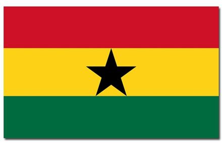 Vlag Ghana - Set van 2x stuks - 90 x 150 cm - polyester - versiering - feestartikelen