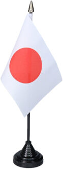 Vlag Japan tafelvlaggetjes - 1x stuks - 10 x 15 cm vlag - met zwarte standaard