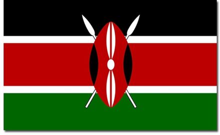 Vlag Kenia - 2x - 90 x 150 cm - Keniaanse Vlag - Kenya