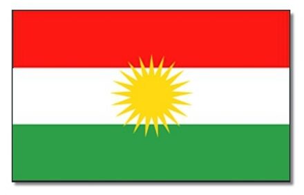 Vlag Koerdistan - 90 x 150 cm - Koerdische Vlaggen - Kurdistan