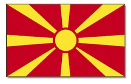 Vlag Macedonie - 90 x 150 cm - Macedonische Vlag - Macedonia - polyester - supporters Multi