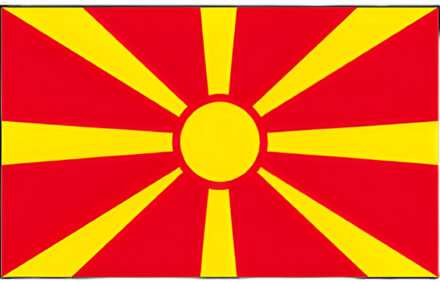 Vlag Macedonie - 90 x 150 cm - Macedonische Vlag - Macedonia - polyester - supporters