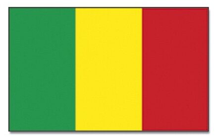 Vlag Mali - 90 x 150 cm ? polyester - Malinese vlag - met ophangringen Multi