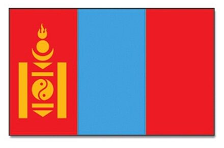 Vlag Mongolie 90 x 150 cm feestartikelen - Mongolie/Mongoolse landen thema supporter/fan decoratie artikelen