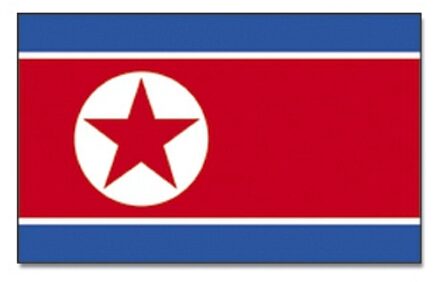 Vlag Noord Korea - 90 x 150 cm - feestartikelen - Noord Korea landen thema - supporter/fan Multi