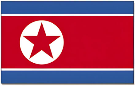 Vlag Noord Korea - 90 x 150 cm - feestartikelen - Noord Korea landen thema - supporter/fan