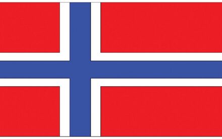 Vlag Noorwegen - 90x150 cm Rood - Zalm, Wit - Transparant, Blauw