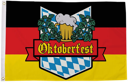 Vlag Oktoberfest Duitsland Beieren - 90 x 150 cm - feestartikelen - Bierfeest thema versiering