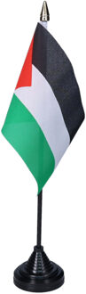 Vlag Palestina tafelvlaggetjes - 1x stuks - 10 x 15 cm vlag - met zwarte standaard