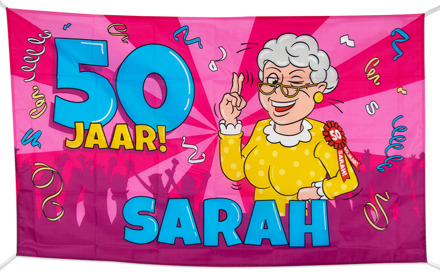 Vlag Sarah 150 X 90 Cm Roze