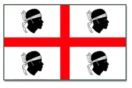 Vlag Sardinie - 90 x 150 cm - polyester - Italie - Sardijnse vlaggen - feestartikelen