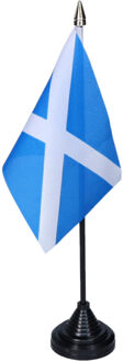 Vlag Schotland tafelvlaggetjes - 1x stuks - 10 x 15 cm vlag - met zwarte standaard - versiering