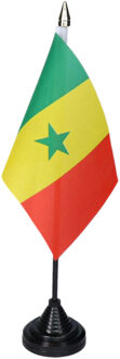 Vlag Senegal tafelvlaggetjes - 1x stuks - 10 x 15 cm vlag - met zwarte standaard
