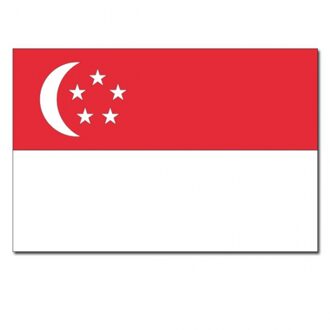 Vlag Singapore - 90 x 150 cm - Singaporese vlag - polyester - met ophangringen