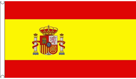 Vlag Spanje in extra groot formaat - 150 x 240 cm - polyester - met ophangogen Multi