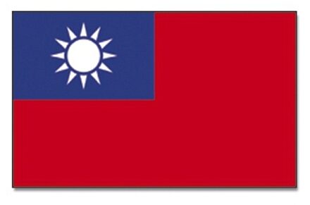 Vlag Taiwan - 90 x 150 cm - polyester - versiering - feestartikelen Multi