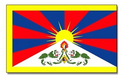Vlag Tibet - 90 x 150 cm - Tibetaanse Vlag - Feestartikelen - polyester Multi