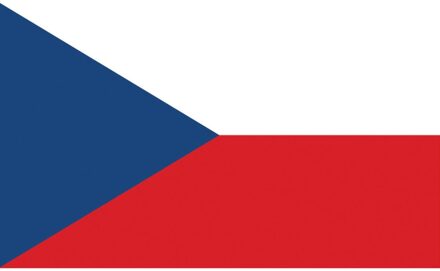 Vlag Tsjechië - 90x150 cm Rood - Zalm, Wit - Transparant, Blauw