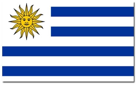 Vlag Uruguay 90 x 150 cm feestartikelen -Uruguay landen thema supporter/fan decoratie artikelen