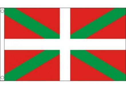 Vlag van Baskenland - 90 x 150 cm - polyester - ophangringen - regio van spanje