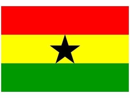 Vlag van Ghana - 60 x 90 cm - klein formaat - landen vlaggen - polyester - met ophangringen