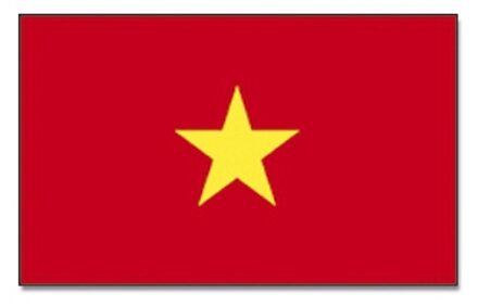 Vlag van Vietnam - 90 x 150 cm - Vietamese landen vlag - polyester - met ringen Multi