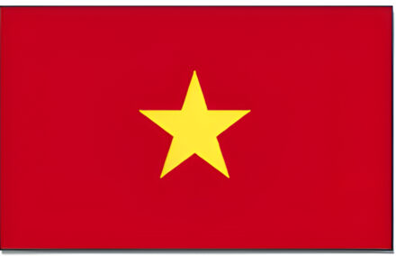 Vlag van Vietnam - 90 x 150 cm - Vietamese landen vlag - polyester - met ringen