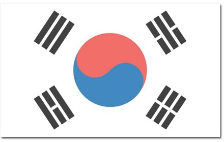Vlag van Zuid Korea - 90 x 150 cm - feestartikelen - landen thema - supporters - versiering